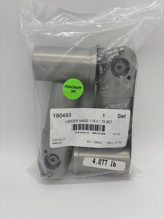 Cover Pools Ladder Hinge 1 3/4" x 1 3/4" Set (both sides fit in ladder tubing,  used to raise the hinge height)