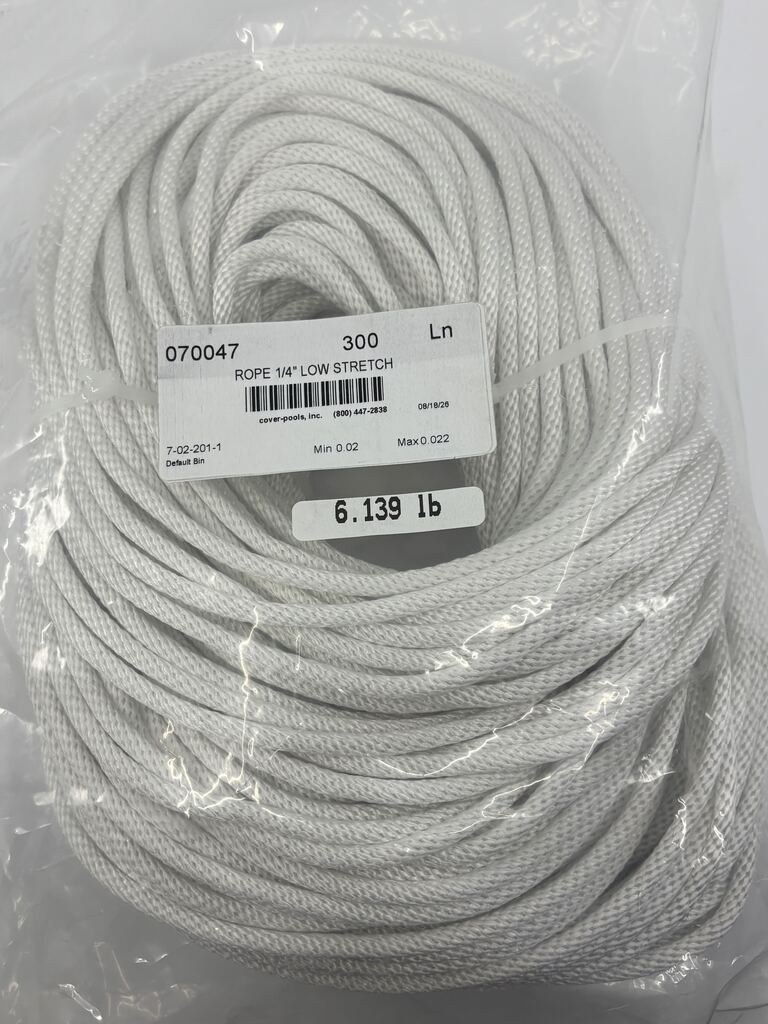 Cover-Pools 070047 Cover-Pools Low Stretch 1/4" Rope for Pool Safety and Versatility