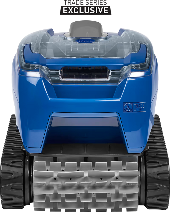Polaris 7240 Sport front view with pleated brush and clear lid