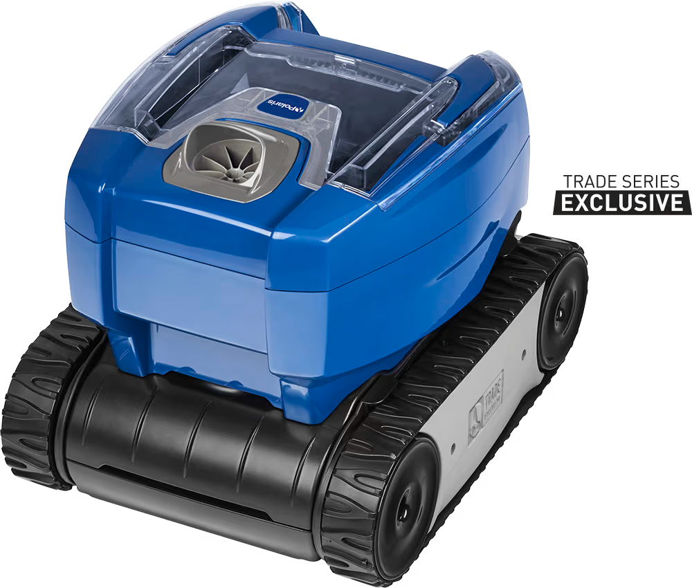 Polaris 7240 Sport top rear view of the canister lid and handle