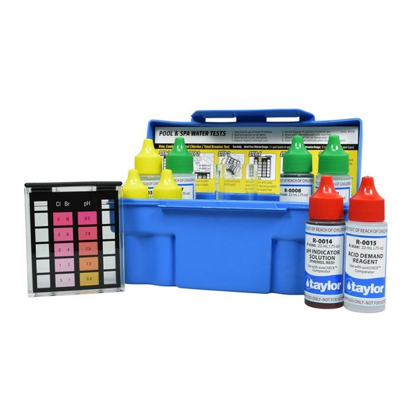 Taylor K-1005 9-Way Test Kit Free & Total Chl, Brom, pH (acid & base demand) Alk, Hard, CYA