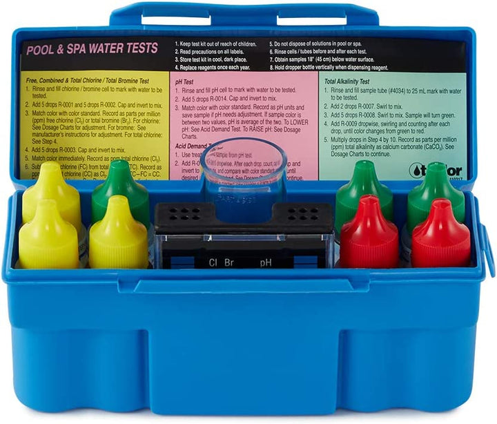 Taylor K-1005 9-Way Test Kit Free & Total Chl, Brom, pH (acid & base demand) Alk, Hard, CYA