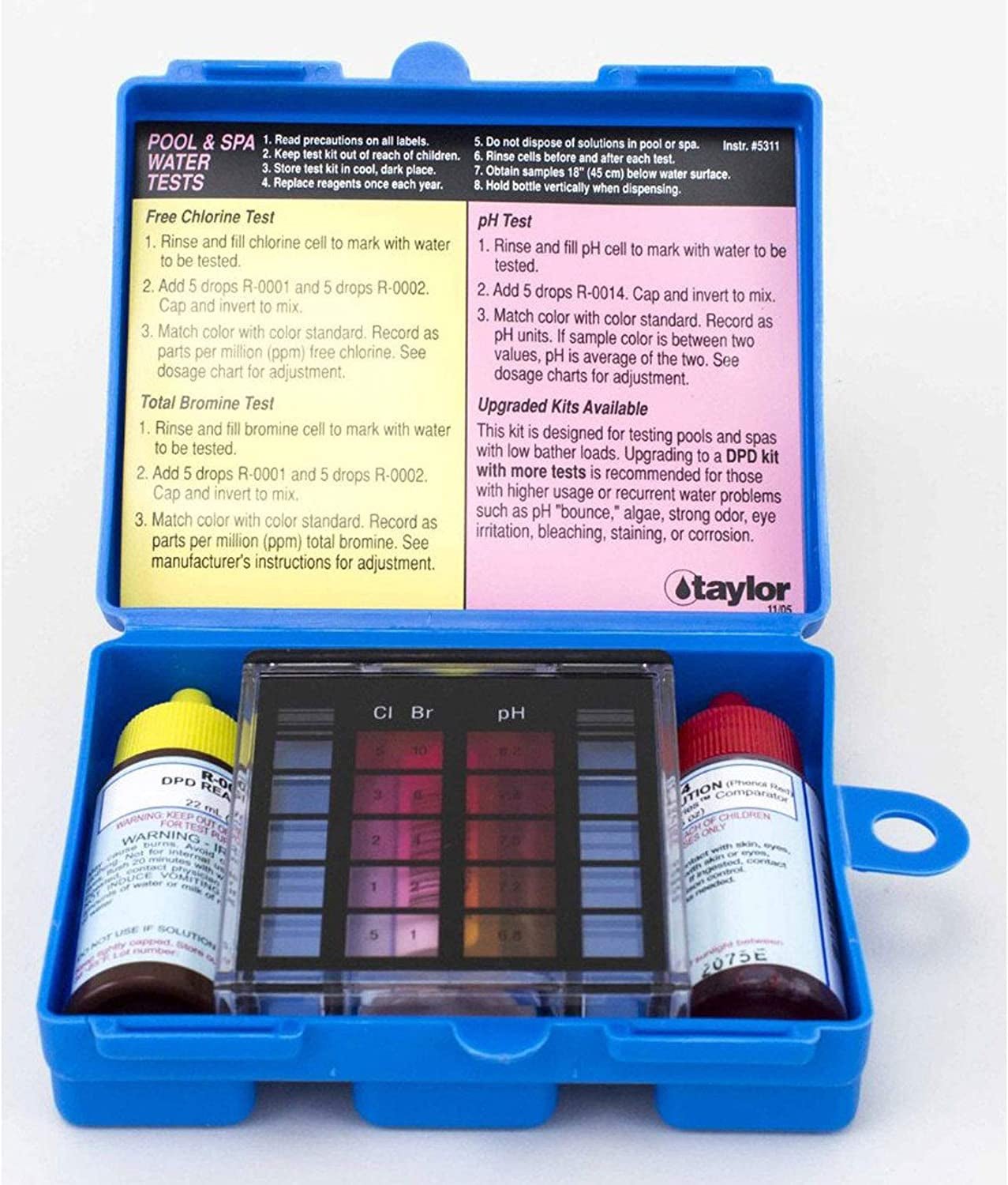 K-1000 Taylor 3-Way Residential Test Kit for Total Chlorine, Bromine, pH (OTO)