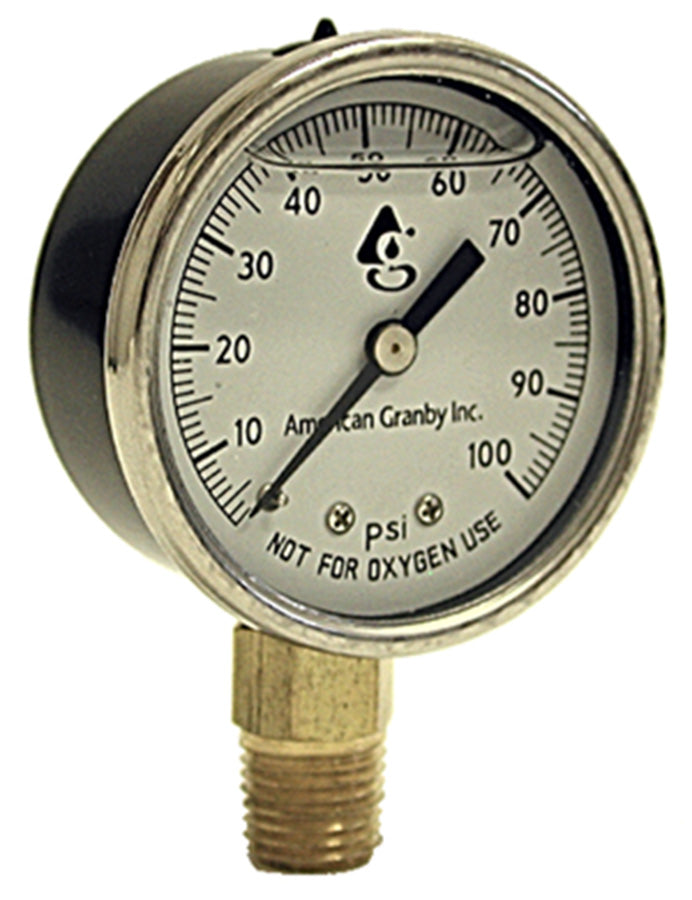 American Granby EILPG602-4B Pressure Gauge Back Mount Liquid Filled 1/4" 0-60 Psi