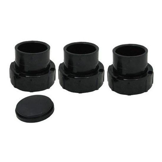 Jandy Pro Series Universal Half Unions (3) and Drain Plug Cap 2''x2 1 ...
