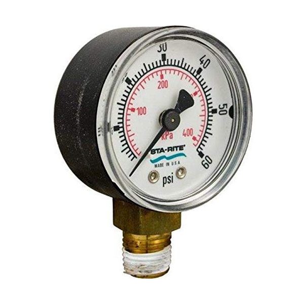 Pentair 15060-0000T Bottom Mount Pressure Gauge, 1/4 Inch NPT